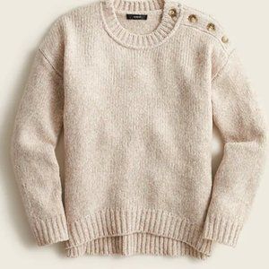 NWT J Crew Oatmeal Chunky Knit Fall Sweater Buttons XXS